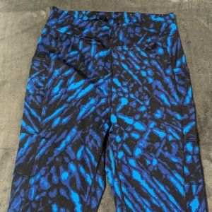 POPfit Stella Leggings, Black and Blue, Size L
